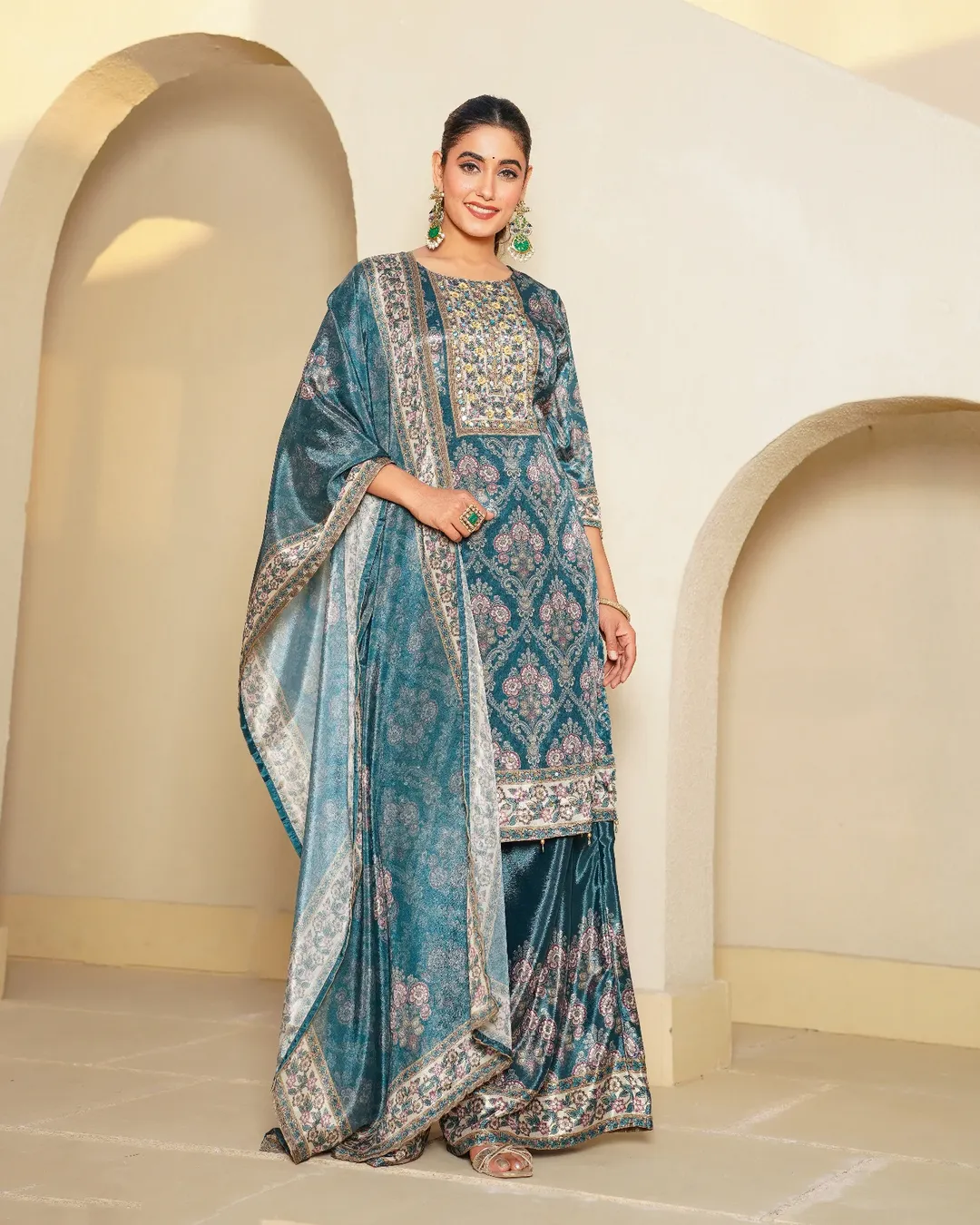 Chinon Plum Royale – 3-Piece Sharara Ensemble
