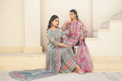 Blossom Grace – Printed  Chinon Sharara Set