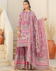 Blossom Grace – Printed  Chinon Sharara Set