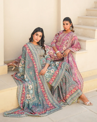 Blossom Grace – Printed  Chinon Sharara Set