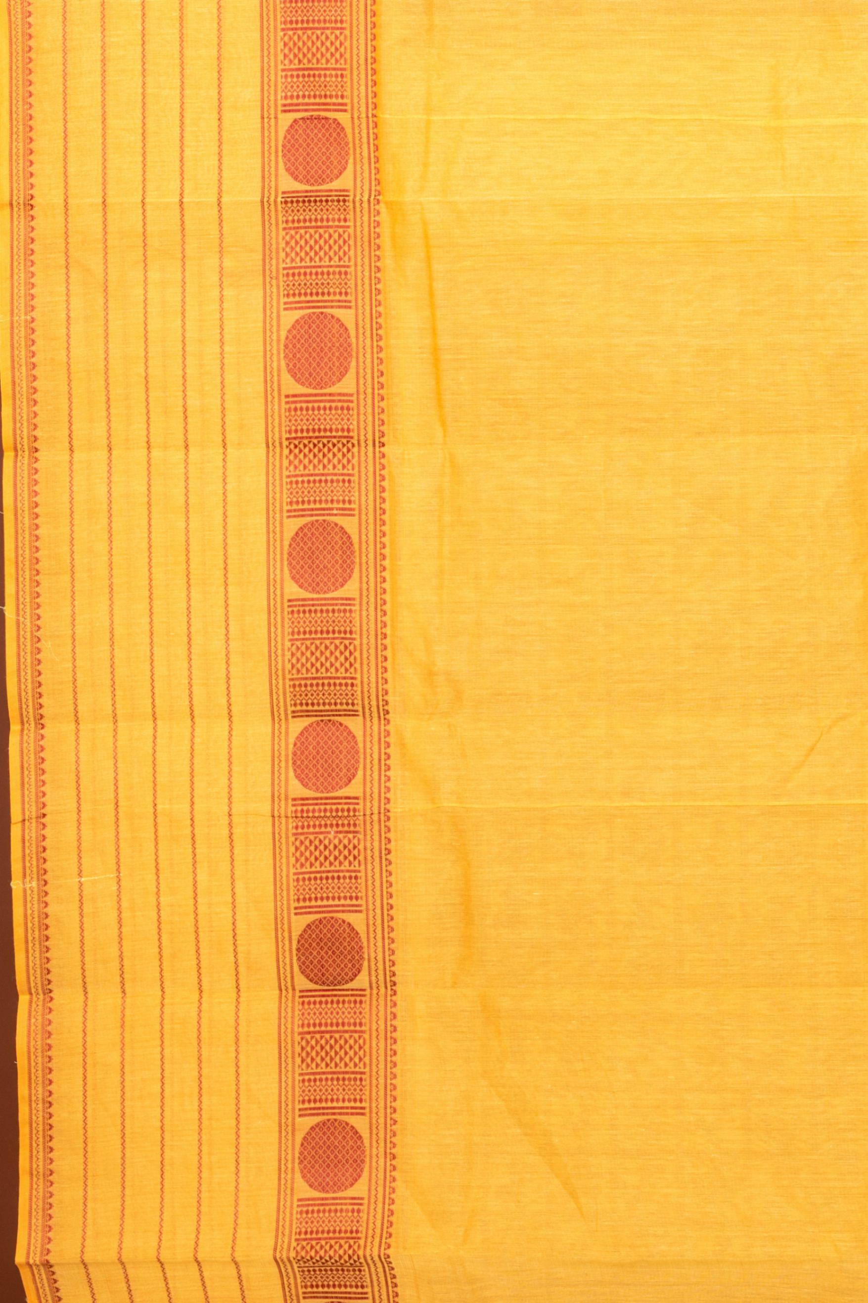 Beige Checks Pure Kanchi Cotton Saree