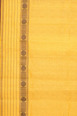Beige And Black Pure Kanchi Cotton Saree
