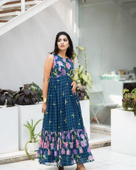 Midnight Blue Floral Maxi Dress
