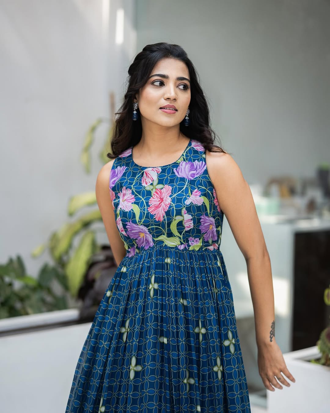 Midnight Blue Floral Maxi Dress